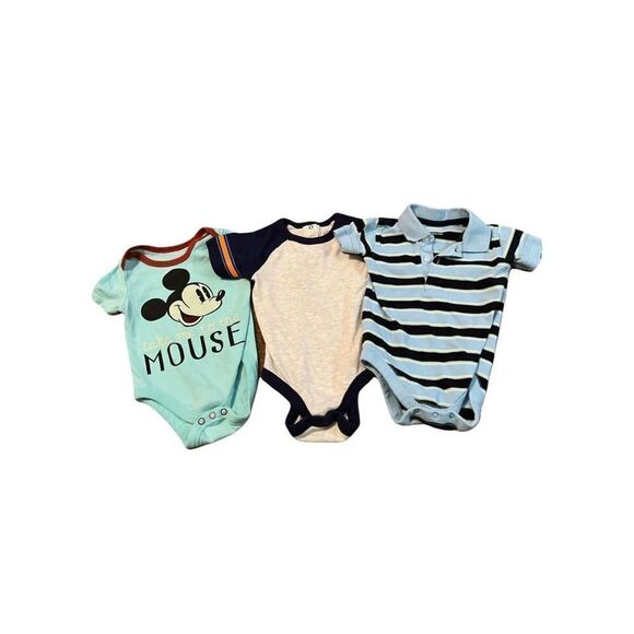 Baby Bundle • Set of 3• Sz 12m • One Pieces • Variety Brand • Short Sleeve - Picture 1 of 4